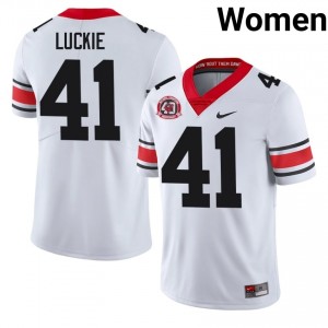 Georgia Bulldogs Carter Luckie #41 White Women High School 1980 National Champions 40th Anniversary Jersey | Gameday Sewn Football Uniform 60054339