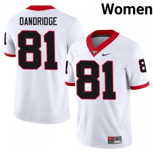 White #81 Craig Dandridge Women Embroidery Jersey | Georgia Exclusive NCAA Football Edition 47830690