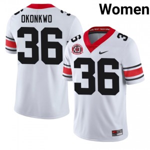 UGA Bulldogs Daniel Okonkwo #36 White Women High School 1980 National Champions 40th Anniversary Jersey | Iconic Swen Football Uniform 82914722