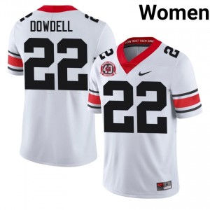 UGA Bulldogs Dante Dowdell #22 White Women High School 1980 National Champions 40th Anniversary Jersey | Officially Licensed Stitched Football Uniform 42909037
