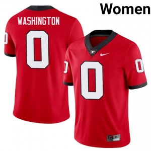 UGA Darnell Washington #0 Red Women College Jersey | Moisture Wicking Stitched Football Uniform 38306860