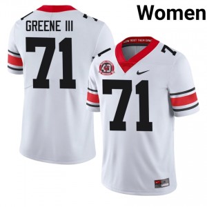 Georgia Bulldogs Earnest Greene III #71 White Women High School 1980 National Champions 40th Anniversary Jersey | Fresh Swen Football Uniform 24606576