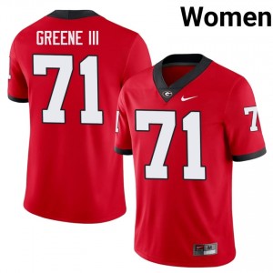 UGA Earnest Greene III #71 Red Women College Jersey | Iconic Stitch Football Uniform 90915758