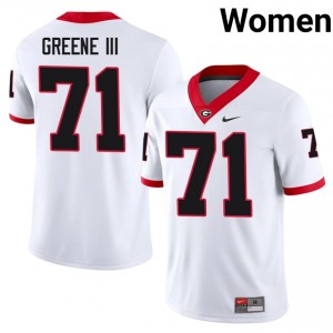 White #71 Earnest Greene III Women Embroidery Jersey | Georgia Essential NCAA Football Edition 45828048