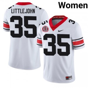 Georgia Bulldogs Elijah Littlejohn #35 White Women High School 1980 National Champions 40th Anniversary Jersey | Moisture Wicking Stitched Football Uniform 94728791