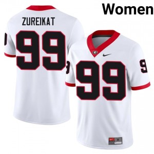 White #99 Harran Zureikat Women Sewn Jersey | Georgia Bulldogs Licensed NCAA Football Edition 24564642