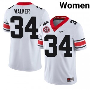 Dawgs Herschel Walker #34 White Women High School 1980 National Champions 40th Anniversary Jersey | Pro Cut Stitched Football Uniform 52025770