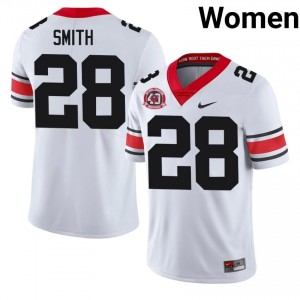 UGA Bulldogs Jordan Smith #28 White Women High School 1980 National Champions 40th Anniversary Jersey | Pro Cut Sewn Football Uniform 62021102
