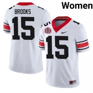 UGA Bulldogs Khamari Brooks #15 White Women High School 1980 National Champions 40th Anniversary Jersey | Elite Thread Embroidery Football Uniform 51251899