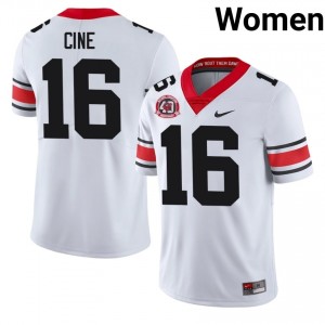 UGA Lewis Cine #16 White Women High School 1980 National Champions 40th Anniversary Jersey | Exclusive Stitched Football Uniform 99002050