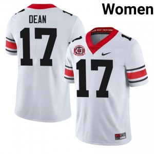 Georgia Bulldogs Nakobe Dean #17 White Women High School 1980 National Champions 40th Anniversary Jersey | Limited Embroidery Football Uniform 61179420