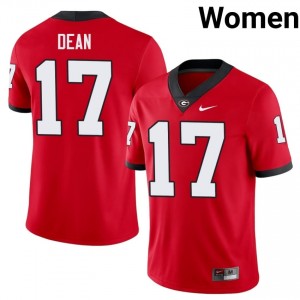 Dawgs Nakobe Dean #17 Red Women College Jersey | Gameday Stitch Football Uniform 57782967
