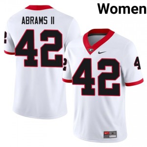 White #42 Nick Abrams II Women Embroidery Jersey | UGA Licensed NCAA Football Edition 42631044