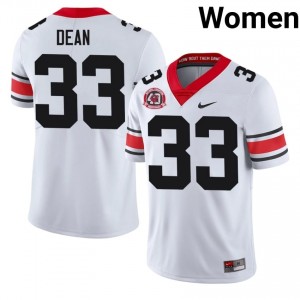 UGA Bulldogs PJ Dean #33 White Women High School 1980 National Champions 40th Anniversary Jersey | Limited Stitched Football Uniform 24480438