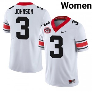 UGA Bulldogs Quintavius Johnson #3 White Women High School 1980 National Champions 40th Anniversary Jersey | Classic Stitched Football Uniform 71460459