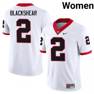 White #2 Thomas Blackshear Women Stitched Jersey | UGA Bulldogs Pro Cut NCAA Football Edition 14903544