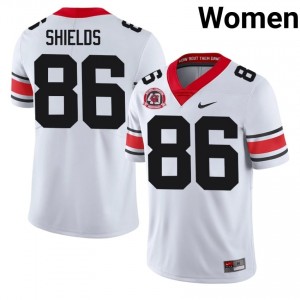 Georgia Bulldogs Tre Shields #86 White Women High School 1980 National Champions 40th Anniversary Jersey | Authentic Embroidery Football Uniform 61762403