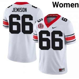 UGA Bulldogs Tyreek Jemison #66 White Women High School 1980 National Champions 40th Anniversary Jersey | Exclusive Embroidery Football Uniform 18470424