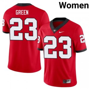 UGA Bulldogs Tyriq Green #23 Red Women College Jersey | Licensed Stitched Football Uniform 48131370
