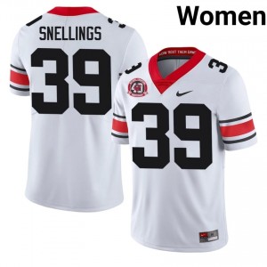 Dawgs Will Snellings #39 White Women High School 1980 National Champions 40th Anniversary Jersey | Officially Licensed Stitched Football Uniform 48601829