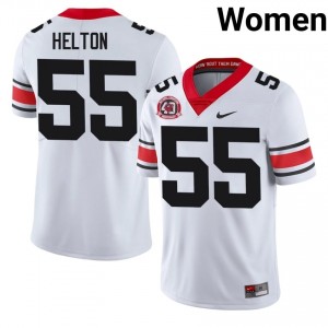UGA Bulldogs Zykie Helton #55 White Women High School 1980 National Champions 40th Anniversary Jersey | Fresh Sewn Football Uniform 66691643