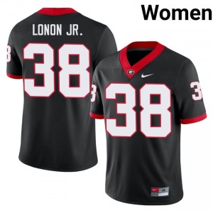 AJ Lonon Jr. #38 Black Women Sewn Jersey | Limited Georgia Bulldogs Player Football Gear 35759704