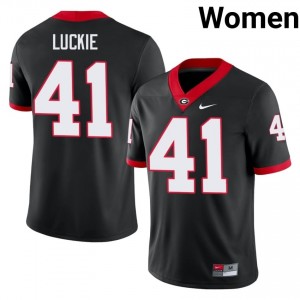 Carter Luckie #41 Black Women Stitched Jersey | Licensed UGA Bulldogs Player Football Gear 99074285