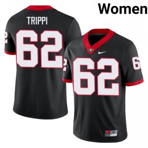 Charley Trippi #62 Black Women Stitch Jersey | Fresh UGA Bulldogs Player Football Gear 82467297