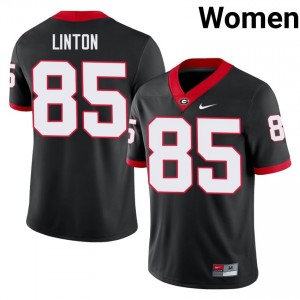 Chase Linton #85 Black Women Embroidery Jersey | Pro-Grade UGA Bulldogs Player Football Gear 86564374