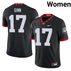 Black #17 Colter Ginn Women Stitched Mascot 100th Anniversary Jersey | UGA Durable University Football Edition 81962026