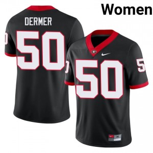 Colton Dermer #50 Black Women Stitched Jersey | Premium UGA Player Football Gear 23059014