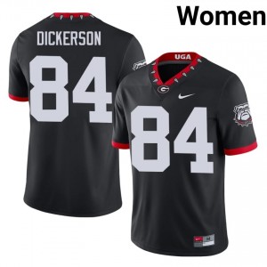 Black #84 Dallas Dickerson Women Stitched Mascot 100th Anniversary Jersey | UGA Bulldogs Gameday University Football Edition 38180684