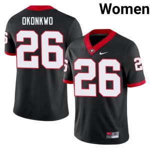 Daniel Okonkwo #26 Black Women Embroidery Jersey | Durable Georgia Player Football Gear 88840246