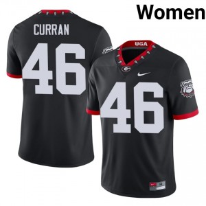 Black #46 Danny Curran Women Sewn Mascot 100th Anniversary Jersey | Georgia Bulldogs Classic University Football Edition 14897252