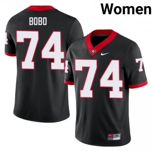 Drew Bobo #74 Black Women Stitched Jersey | Officially Licensed UGA Bulldogs Player Football Gear 37726512