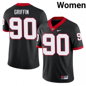 Elijah Griffin #90 Black Women Stitch Jersey | Essential UGA Player Football Gear 19257283
