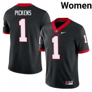 George Pickens #1 Black Women Stitched Jersey | Elite Thread Georgia Player Football Gear 27611515