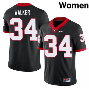 Herschel Walker #34 Black Women Embroidery Jersey | Exclusive Georgia Player Football Gear 19319568