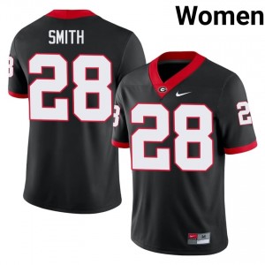 Jordan Smith #28 Black Women Stitched Jersey | Exclusive Georgia Bulldogs Player Football Gear 62994282