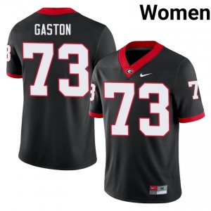 Juan Gaston #73 Black Women Stitched Jersey | Authentic Dawgs Player Football Gear 54613644