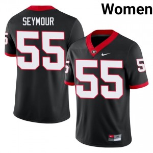 London Seymour #55 Black Women Embroidery Jersey | Durable Georgia Bulldogs Player Football Gear 51544522