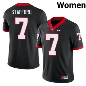 Matthew Stafford #7 Black Women Sewn Jersey | Classic Georgia Bulldogs Player Football Gear 62746186