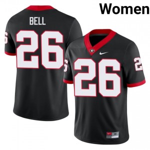 Micah Bell #26 Black Women Stitch Jersey | Pro Cut Georgia Bulldogs Player Football Gear 61440114