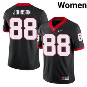 Nasir Johnson #88 Black Women Sewn Jersey | Licensed Georgia Bulldogs Player Football Gear 29319035