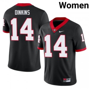 Rasean Dinkins #14 Black Women Stitched Jersey | Durable Dawgs Player Football Gear 83041248