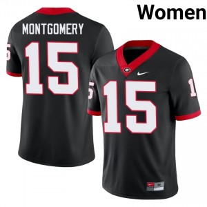 Ryan Montgomery #15 Black Women Embroidery Jersey | Licensed UGA Player Football Gear 10537217