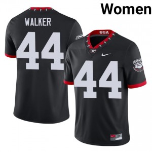 Black #44 Travon Walker Women Stitched Mascot 100th Anniversary Jersey | Georgia Genuine University Football Edition 44133672