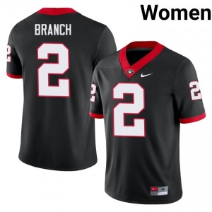 Zion Branch #2 Black Women Stitched Jersey | Fresh UGA Player Football Gear 48713106