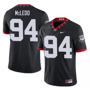 Xzavier McLeod #94 Black Men Stitch Mascot 100th Anniversary Jersey | Classic Dawgs University Football Gear 61512918