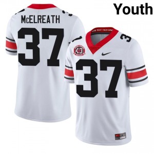 Benjamin McElreath #37 White Youth Stitched 1980 National Champions 40th Anniversary Jersey | Limited Dawgs High School Football Gear 85677978